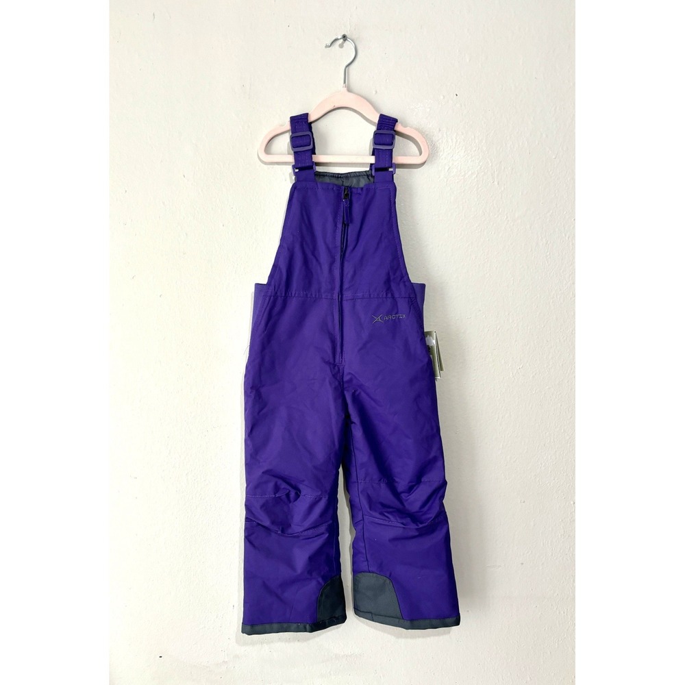 Arctix Insulated Water-Resistant Snow/Winter Bibs Purple/Gray Toddler Size 4T